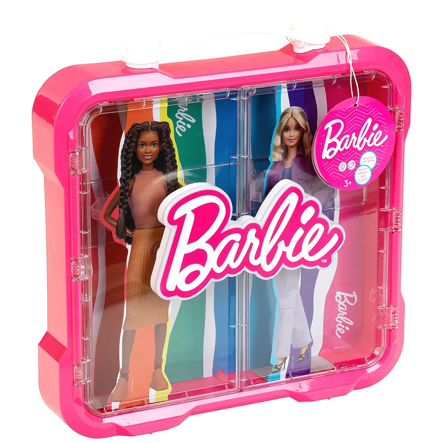 Barbie - Display Case for 4 Barbies with illuminated Barbie Logo