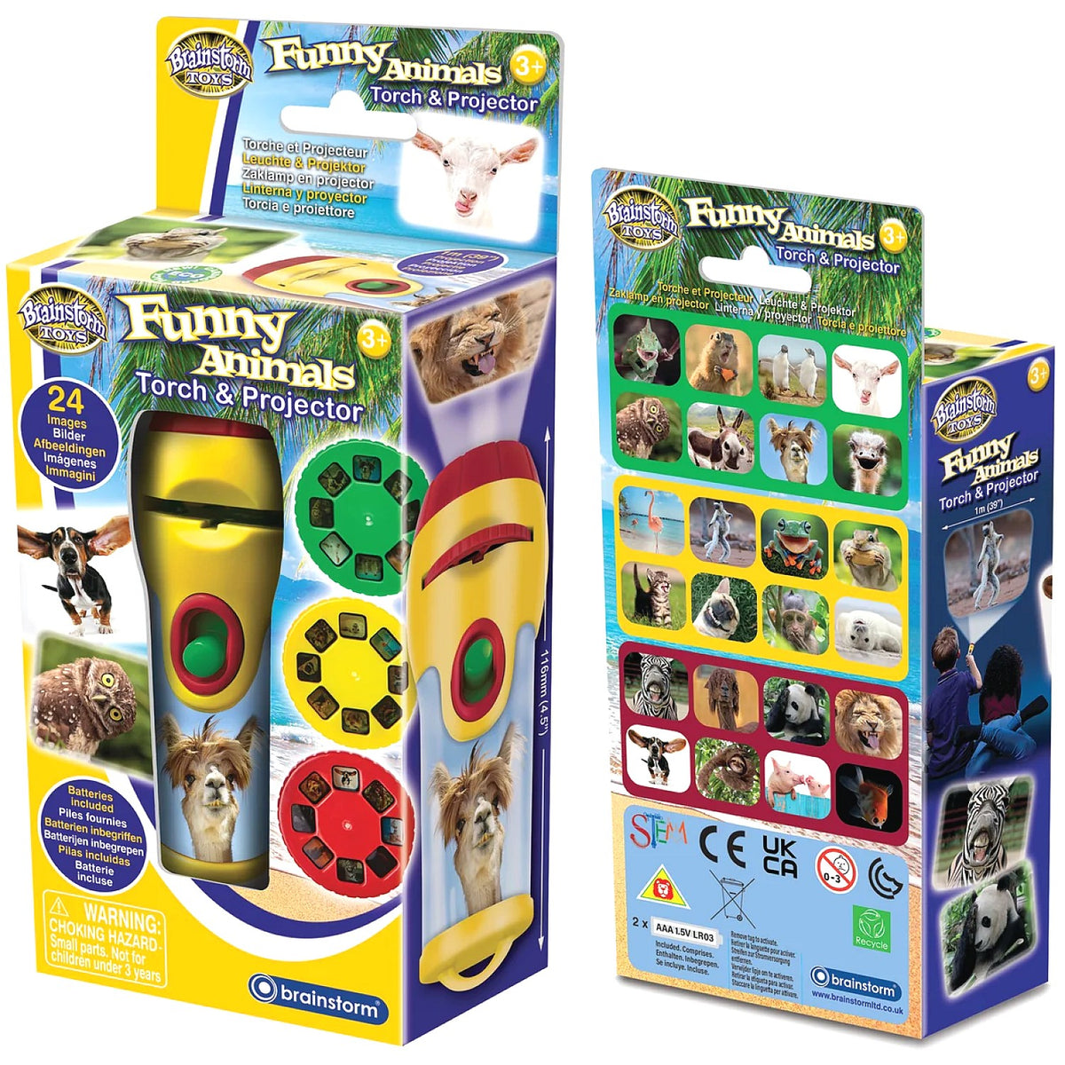 Brainstorm Toys - Funny Animals Torch & Projector