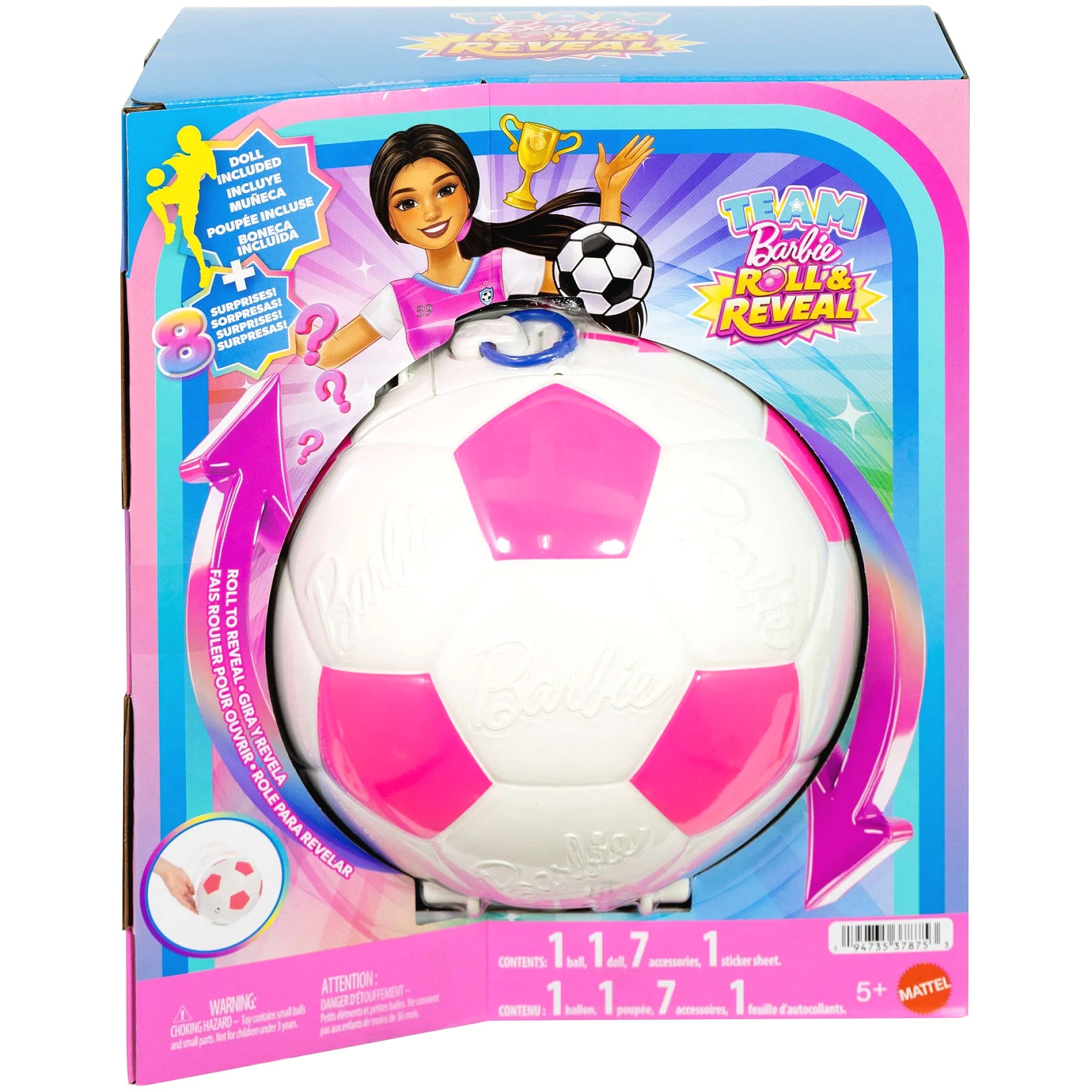 Barbie - Team Barbie Roll & Reveal Soccer Player Fashion Doll Playset - Mattel