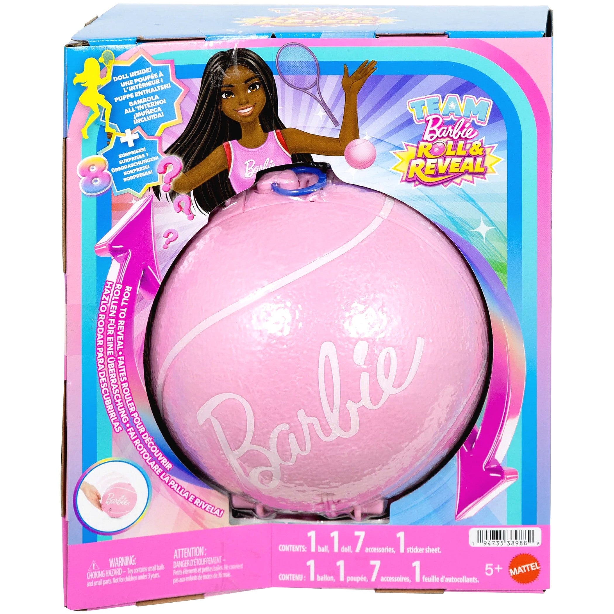 Barbie - Team Barbie Roll & Reveal Tennis Player Fashion Doll Playset - Mattel