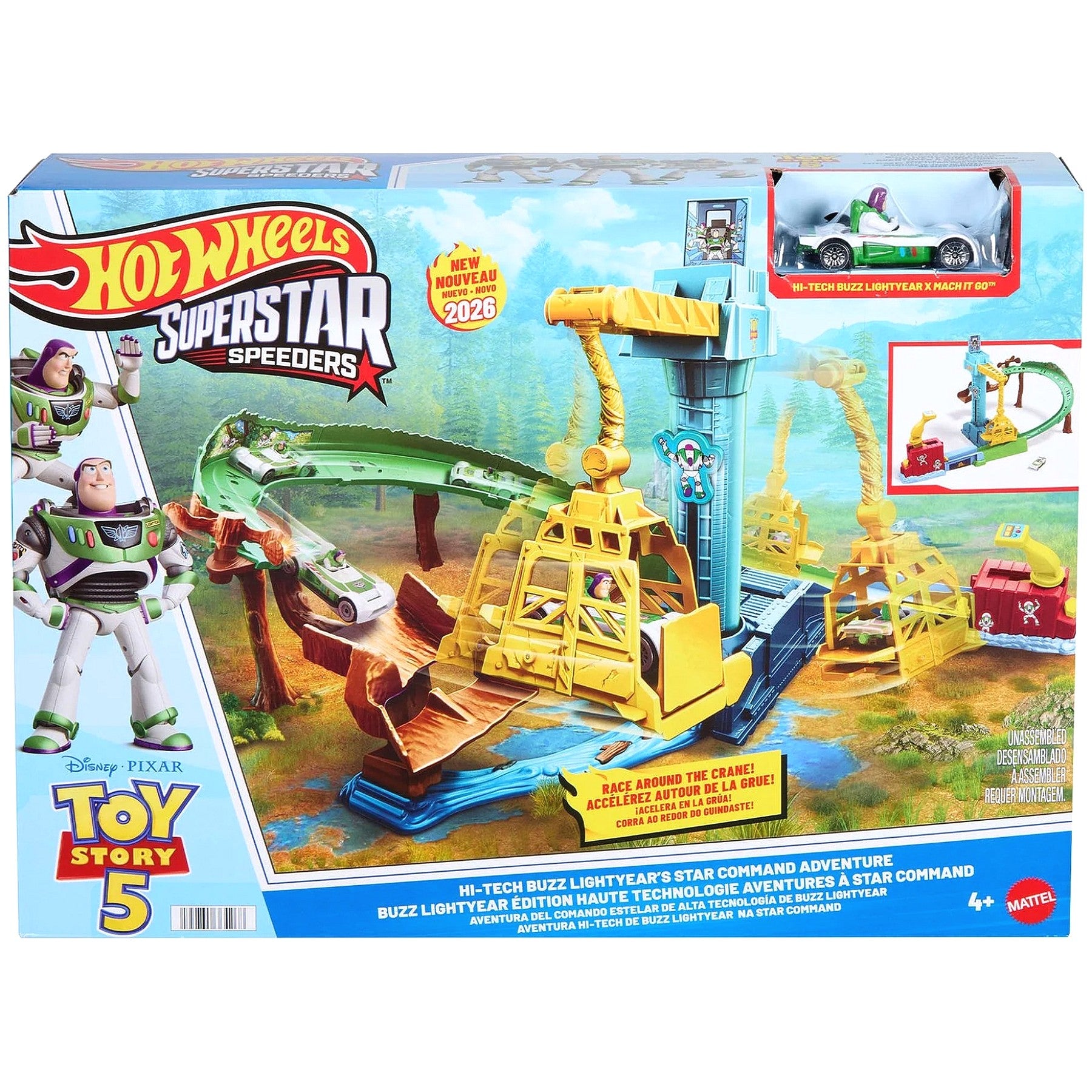 Hot Wheels - Toy Story 5 Hi-Tech Buzz Lightyear's Star Command Adventure Track Set - Mattel