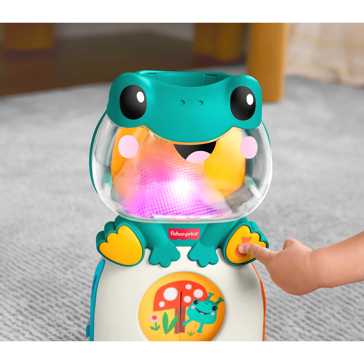Fisher-Price - Light-Up & Roll Frog Musical Ball Drop Activity Toy - Mattel