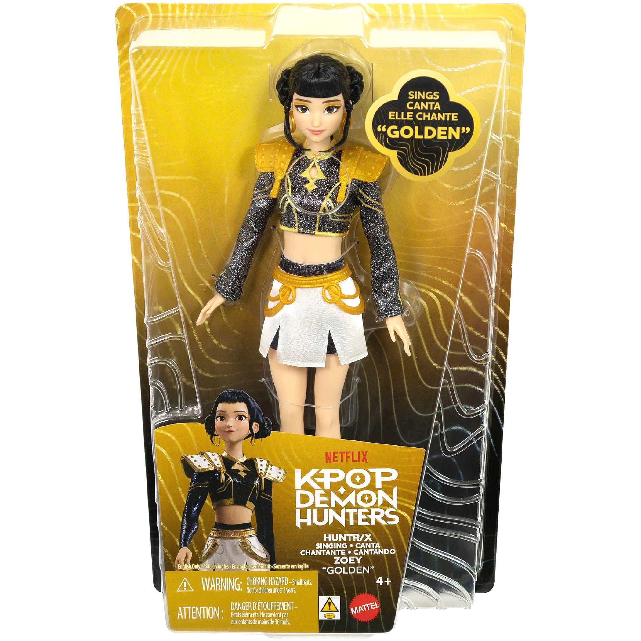 KPop Demon Hunters - HUNTR/X Zoey Singing Golden Fashion Doll - Mattel