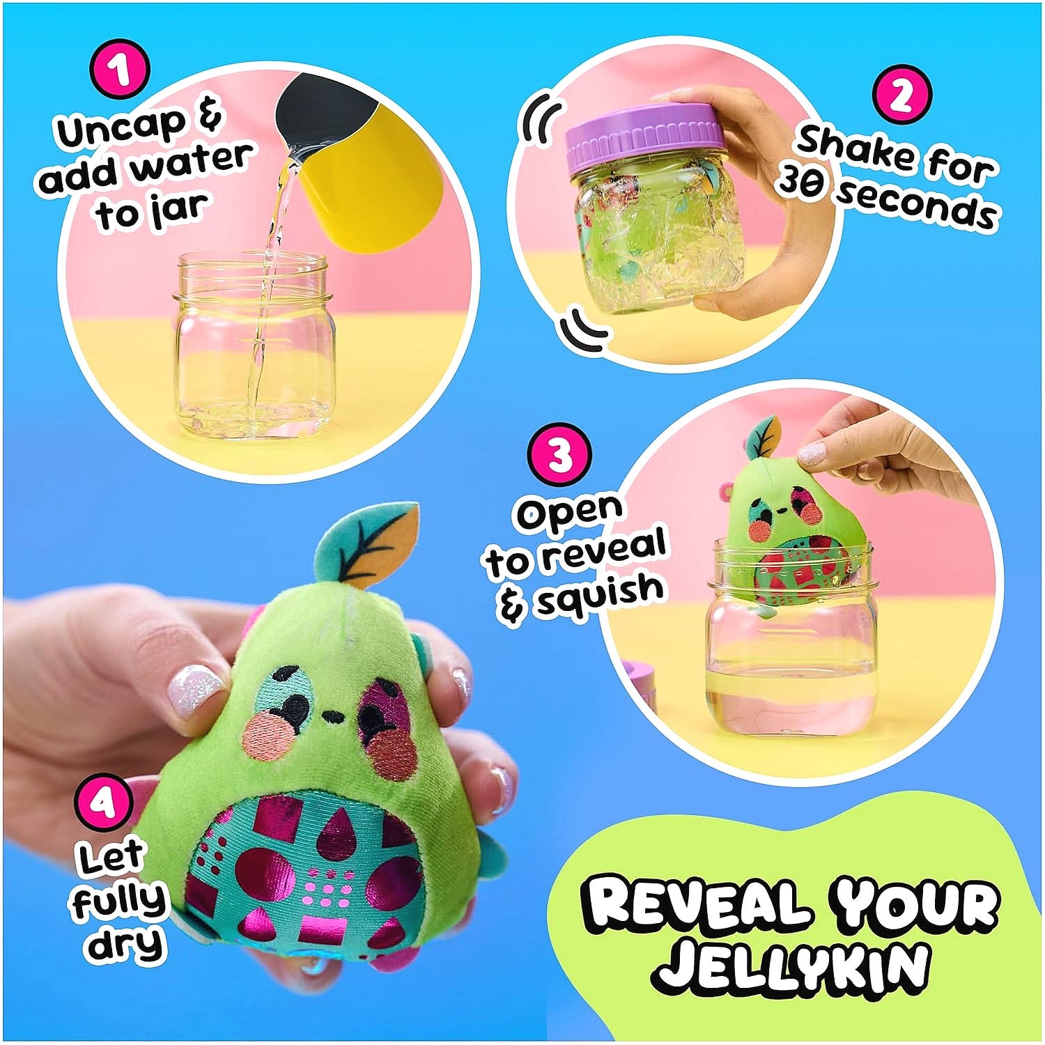 Magic Jellykins - 3-Inch Water-Activated Surprise Sensory Toy in Jar - Single Pack Blind Box
