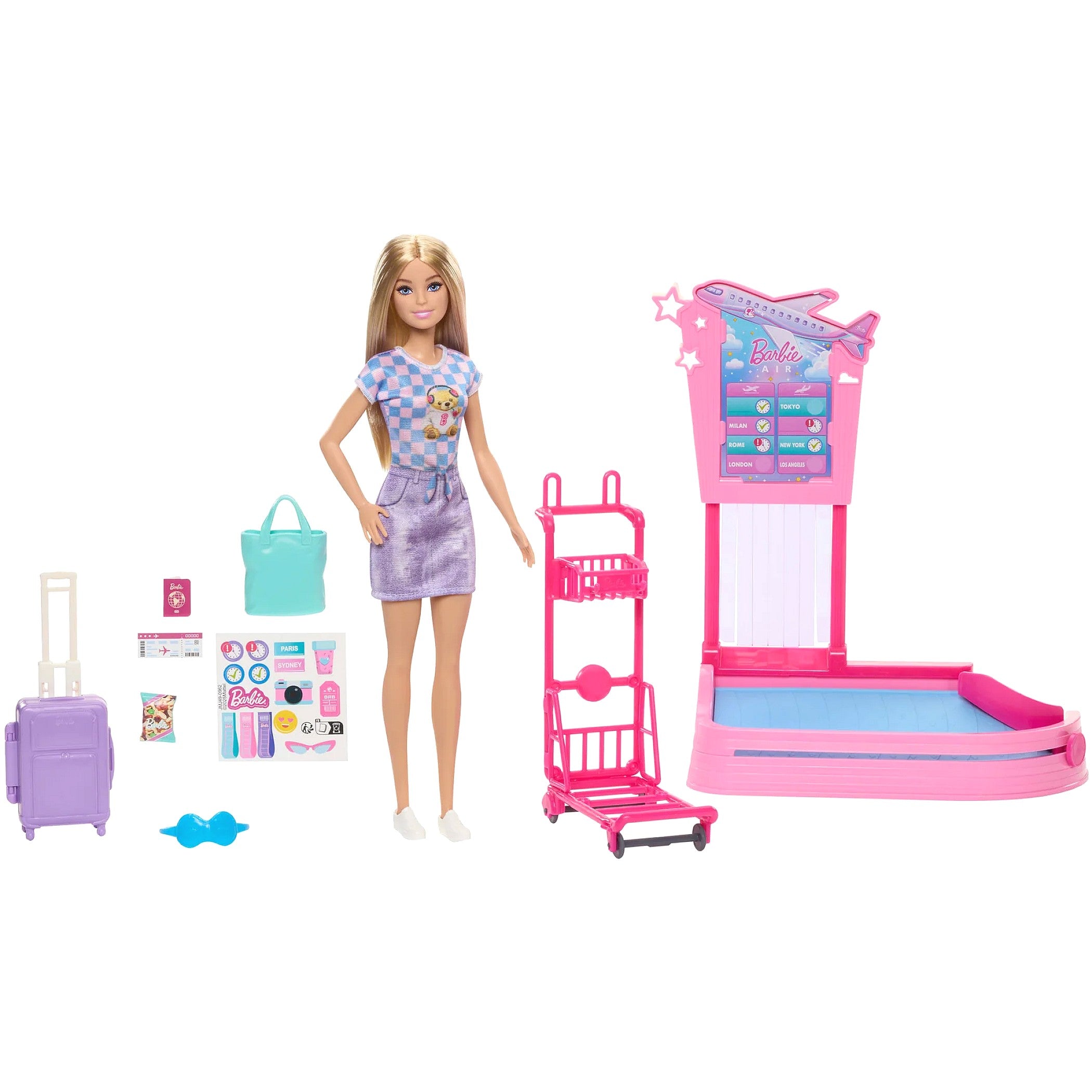 Barbie - Family & Friends Baggage Claim Playset - Mattel