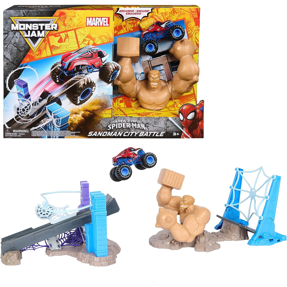 Monster Jam - Marvel Spider-Man Sandman City Battle Playset - Spin Master