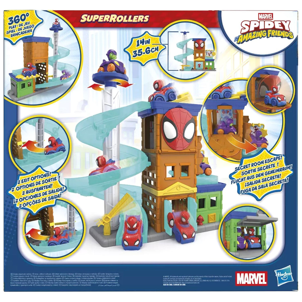 Marvel - Spidey and His Amazing Friends SuperRollers Webcity Playset Action Figure - Hasbro