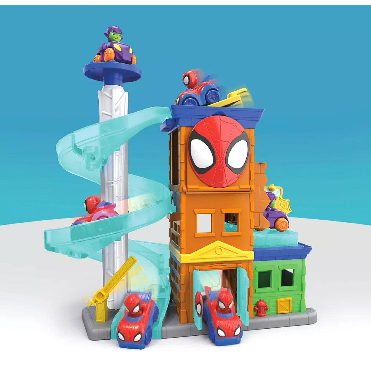 Marvel - Spidey and His Amazing Friends SuperRollers Webcity Playset Action Figure - Hasbro