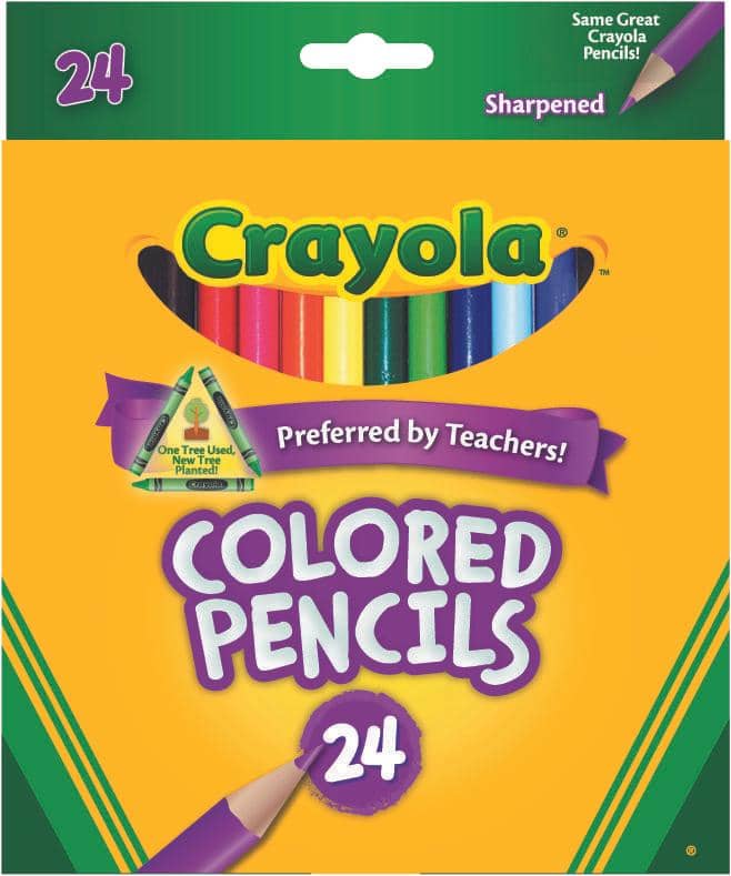 Crayola - 24 Full Size Colored Pencils Long Lasting Premium
