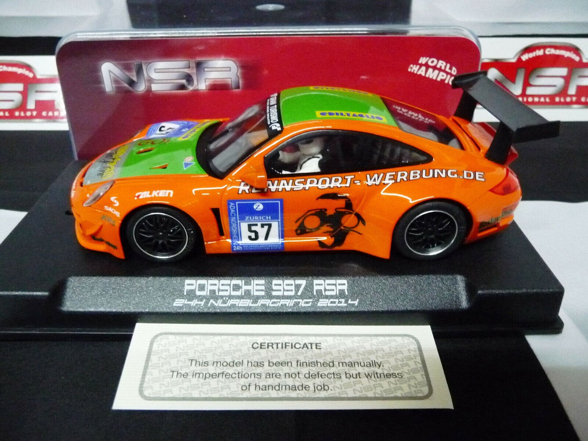 NSR - 1:32 0110AW PORSCHE 997 RSR N/BERG 2014 24H NO.57 SLOT CAR ALSO SUITS SCALEXTRIC/CARRERA
