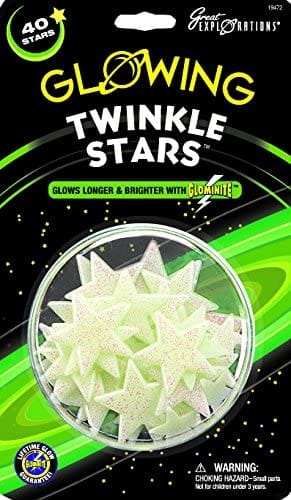 University Games - Glow In The Dark Twinkle Stars - 40 Stars Per Package