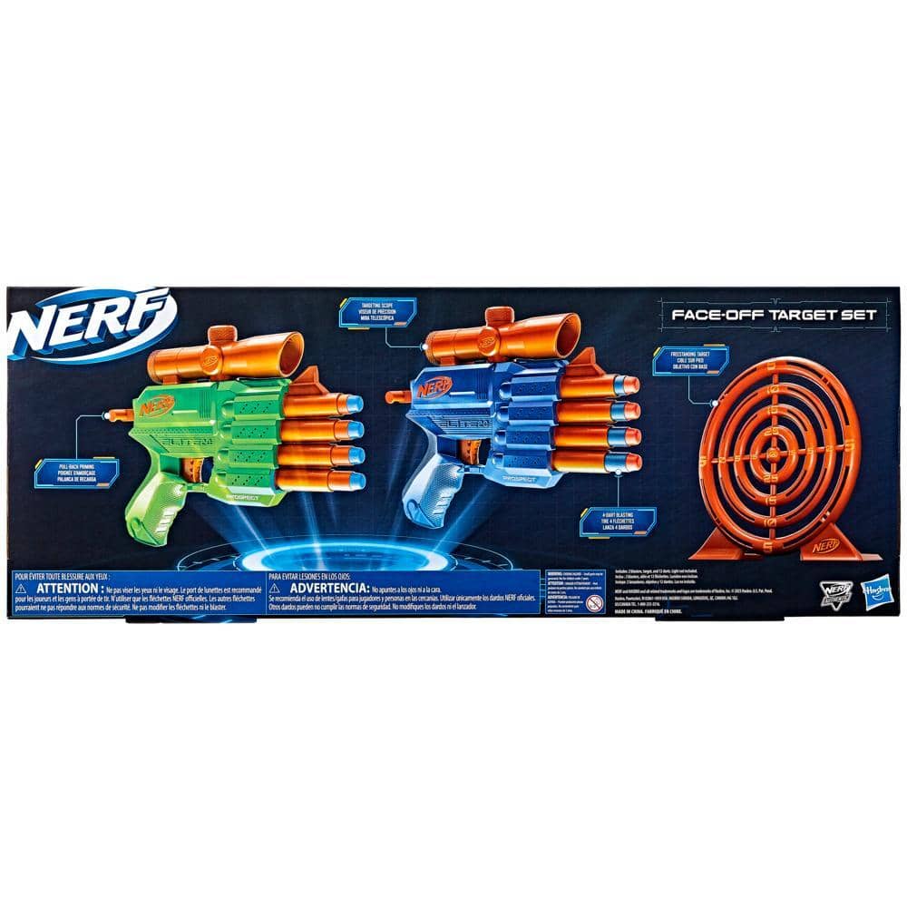 Nerf - Elite 2.0 Face Off Target Set Includes 2 Toy Foam Dart Blasters & Target & 12 Nerf Elite Darts