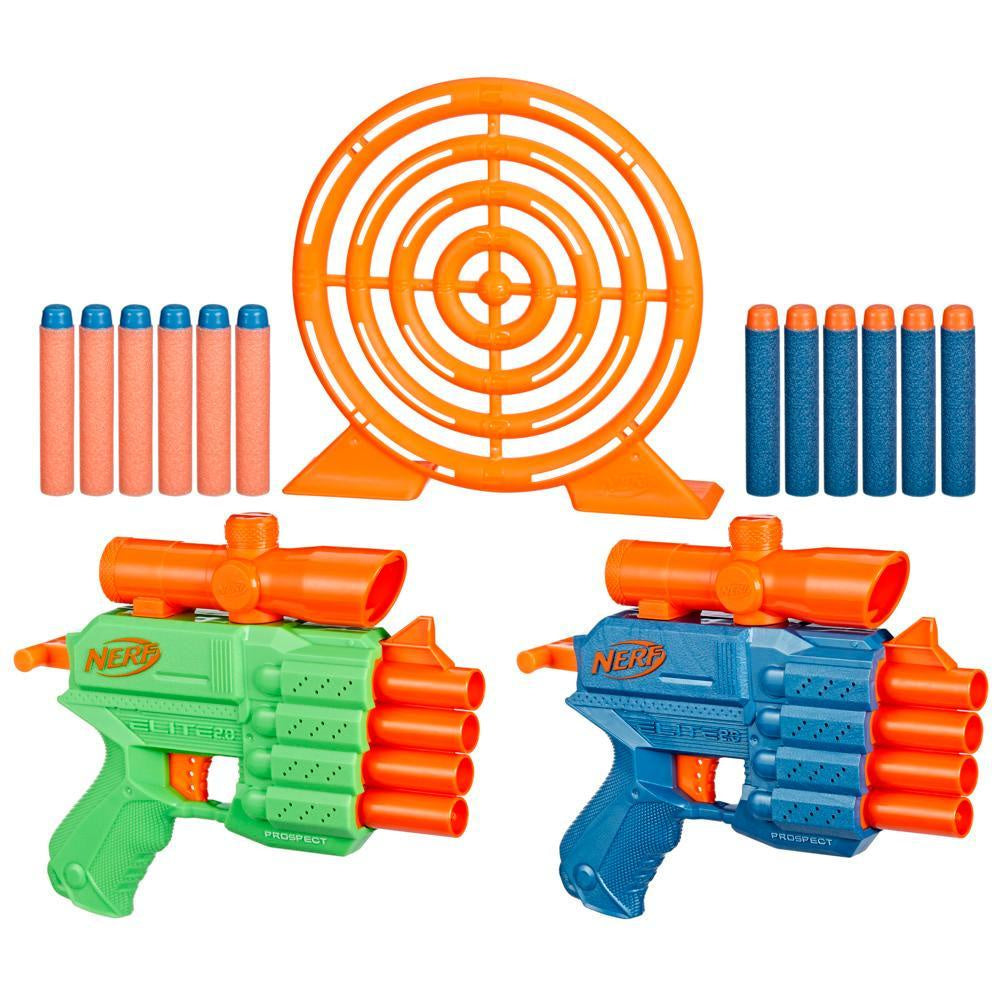 Nerf - Elite 2.0 Face Off Target Set Includes 2 Toy Foam Dart Blasters & Target & 12 Nerf Elite Darts