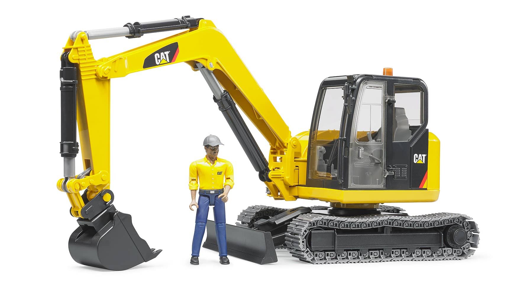 Bruder - CAT® Mini Excavator With Worker - Bruder Construction