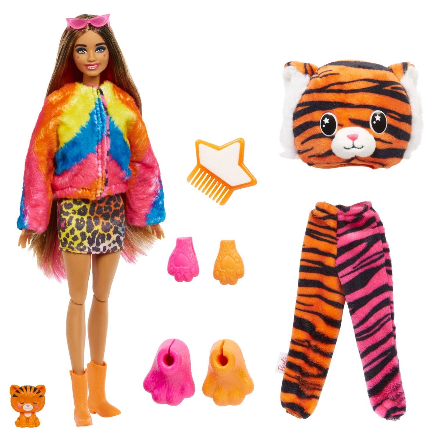 Barbie - Cutie Reveal Chelsea Doll And Accessories Jungle Series Tiger-themed Small Doll Set