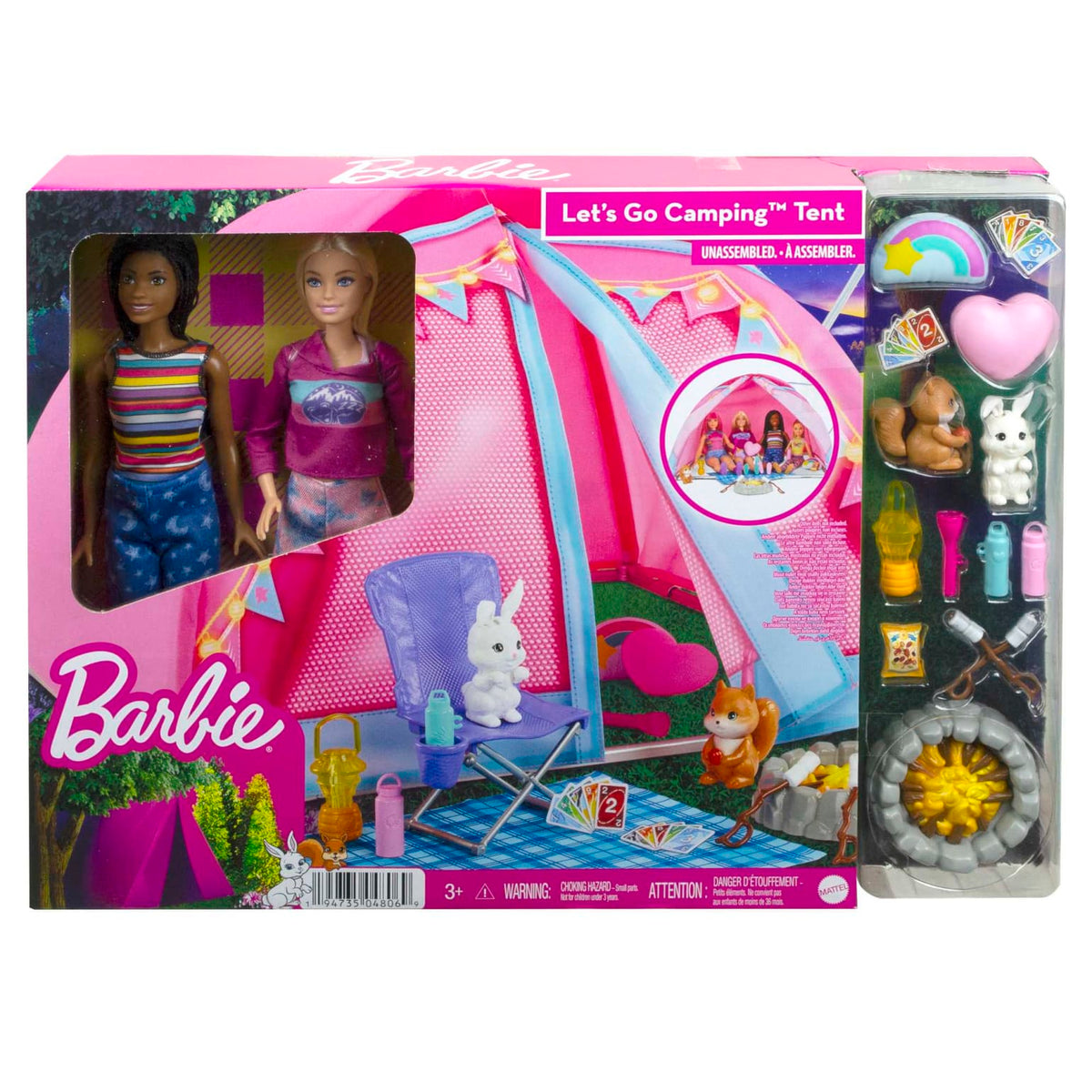 Barbie - It Takes Two Camping Playset With Tent 2 Barbie Dolls & Accessories