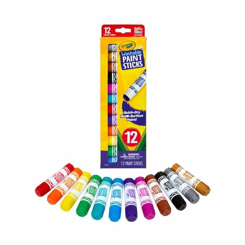 Crayola - 12 Quick Dry Washable Paint Sticks 54