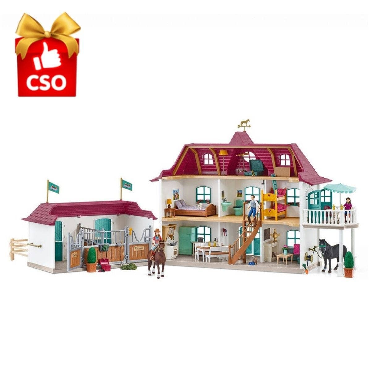 Schleich - Lakeside Country House And Horse Stable Animal Playset