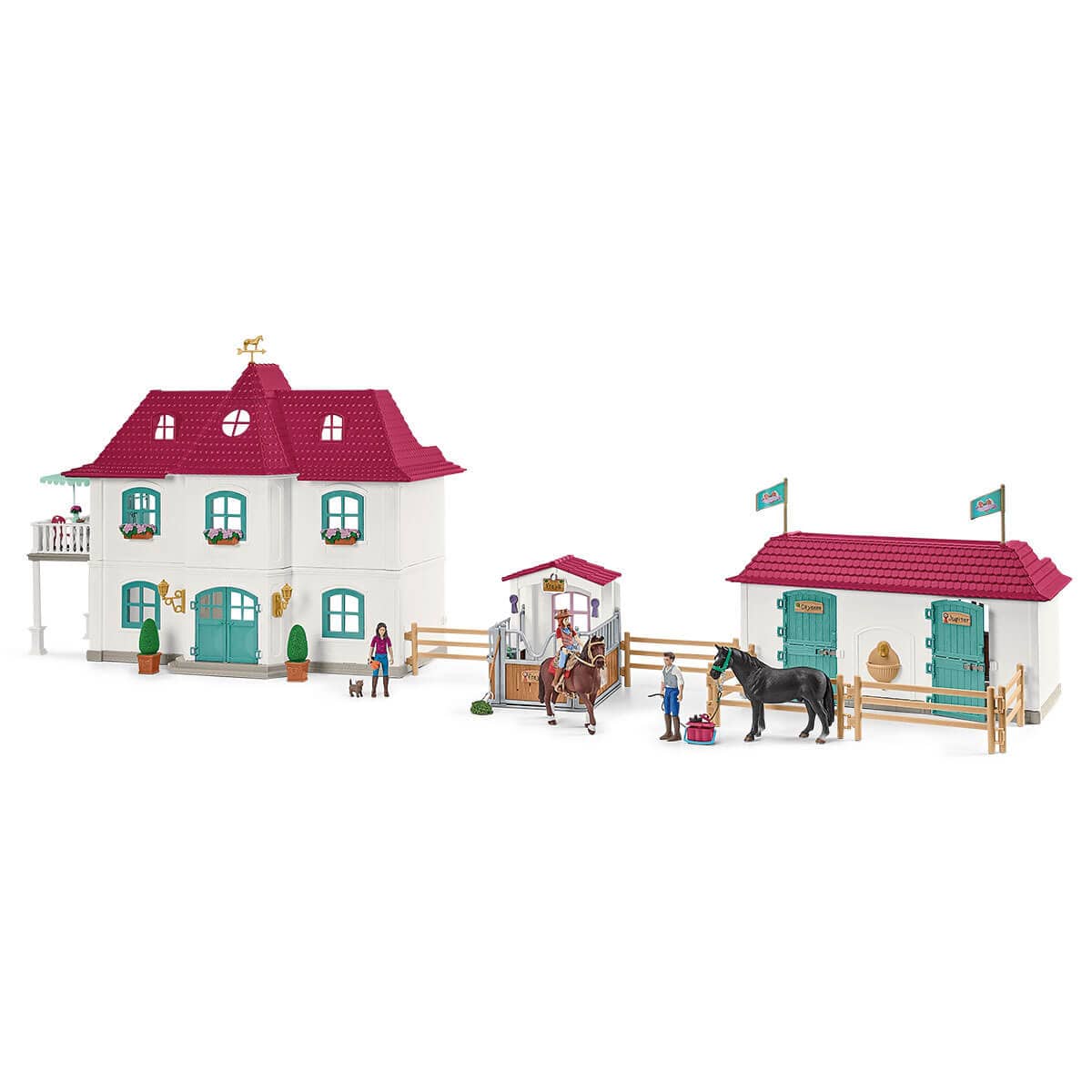 Schleich - Lakeside Country House And Horse Stable Animal Playset