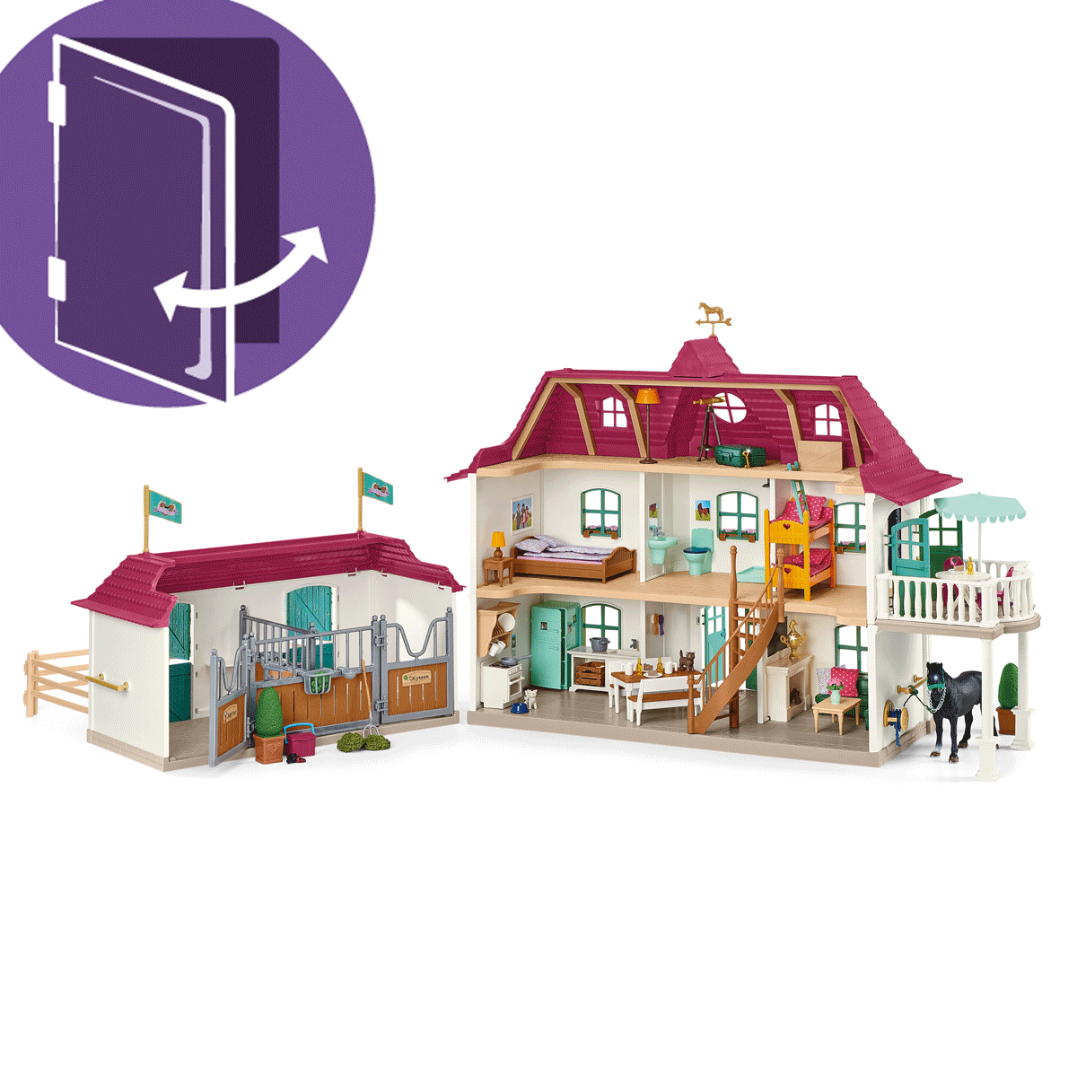 Schleich - Lakeside Country House And Horse Stable Animal Playset