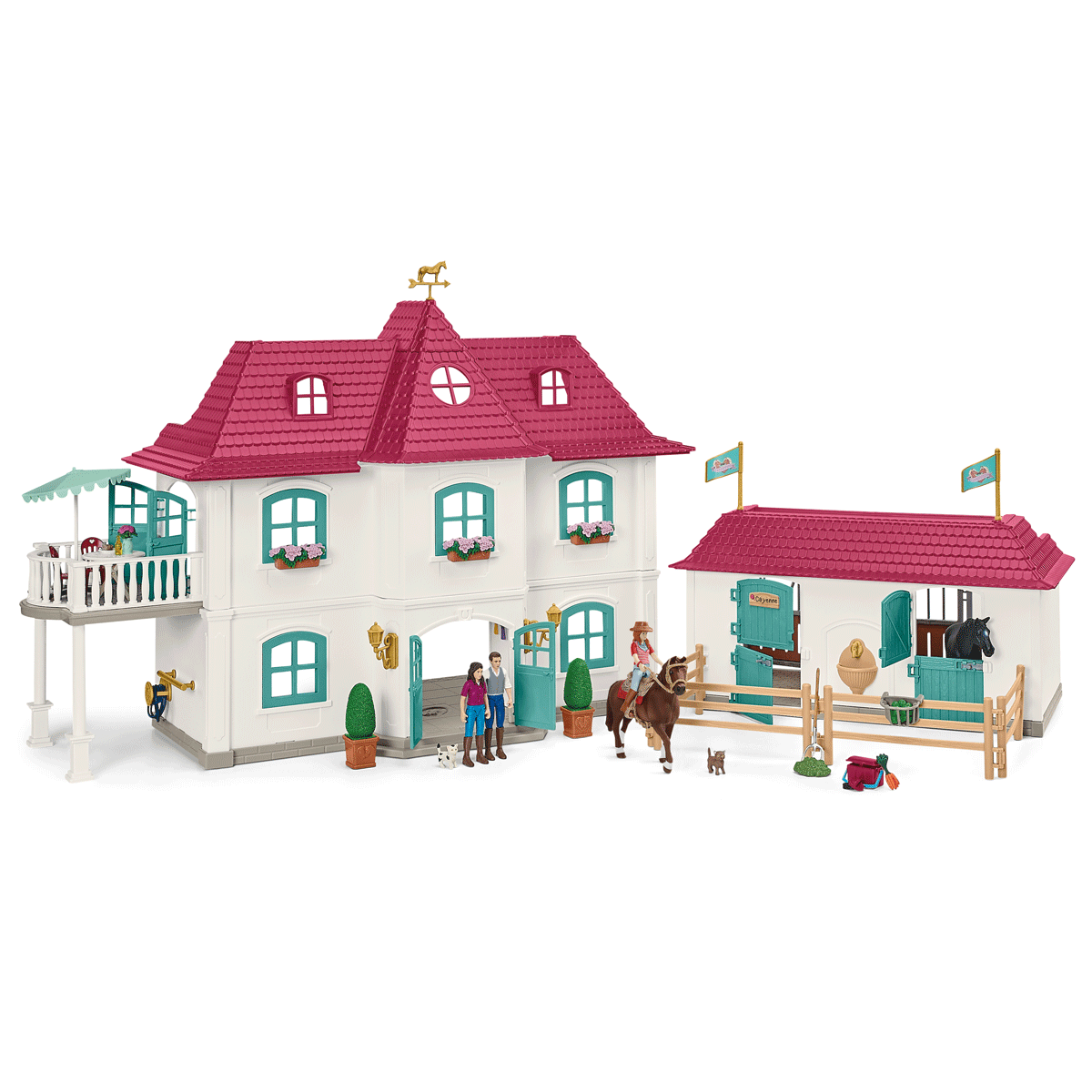 Schleich - Lakeside Country House And Horse Stable Animal Playset