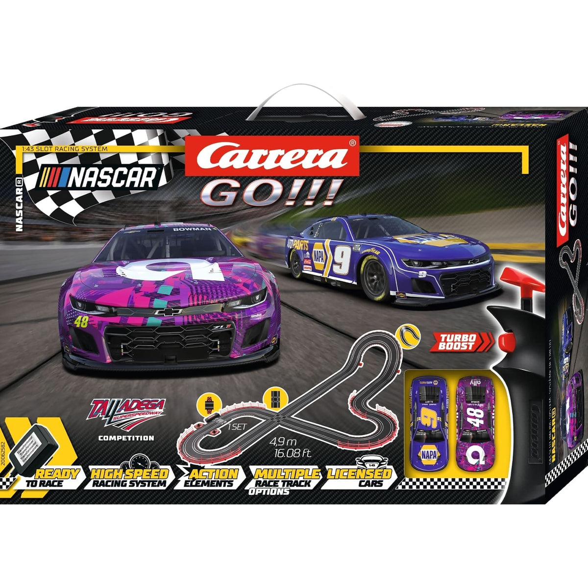 CARRERA - GO 1:43 - NASCAR TALLADEGA COMPETITION - SLOT CAR SET