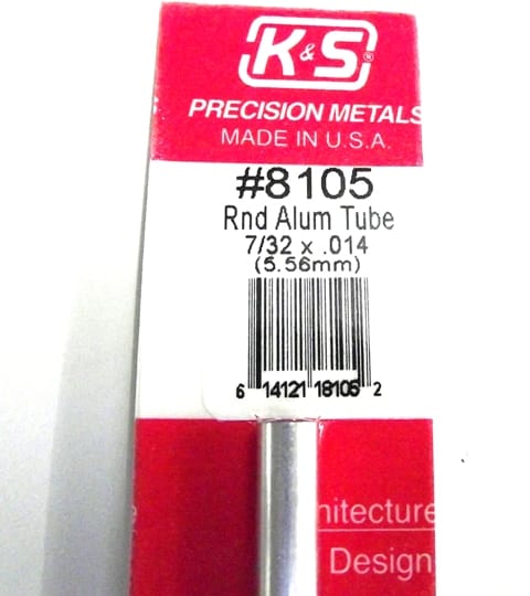 K&S METAL ROUND #8105 7/32' OD ALUMINIUM TUBE 1PC