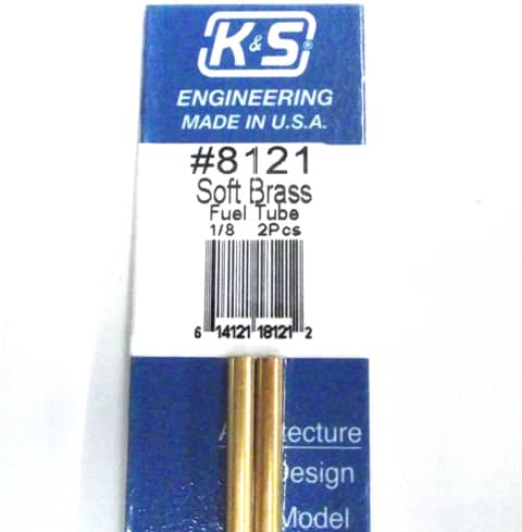 K&S METAL #8121 1:8' OD SOFT BRASS TUBE 2PCS