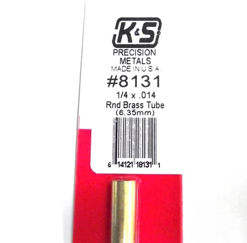 K&S METAL #8131 1:4' OD BRASS TUBE 1PC