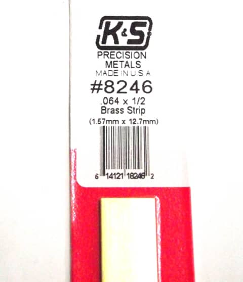 K&S METAL #8246 .064 X 1:2' BRASS STRIP 1PC