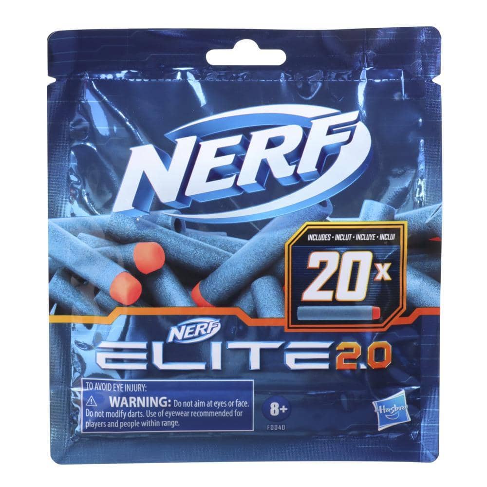 Nerf - Elite 2.0 20-dart Refill Pack -- Includes 20 Official Nerf Elite 2.0 Darts Compatible With All Nerf Elite Blasters