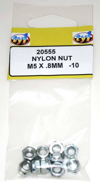 TY1 - NYLON NUT M5 X .8MM - 10