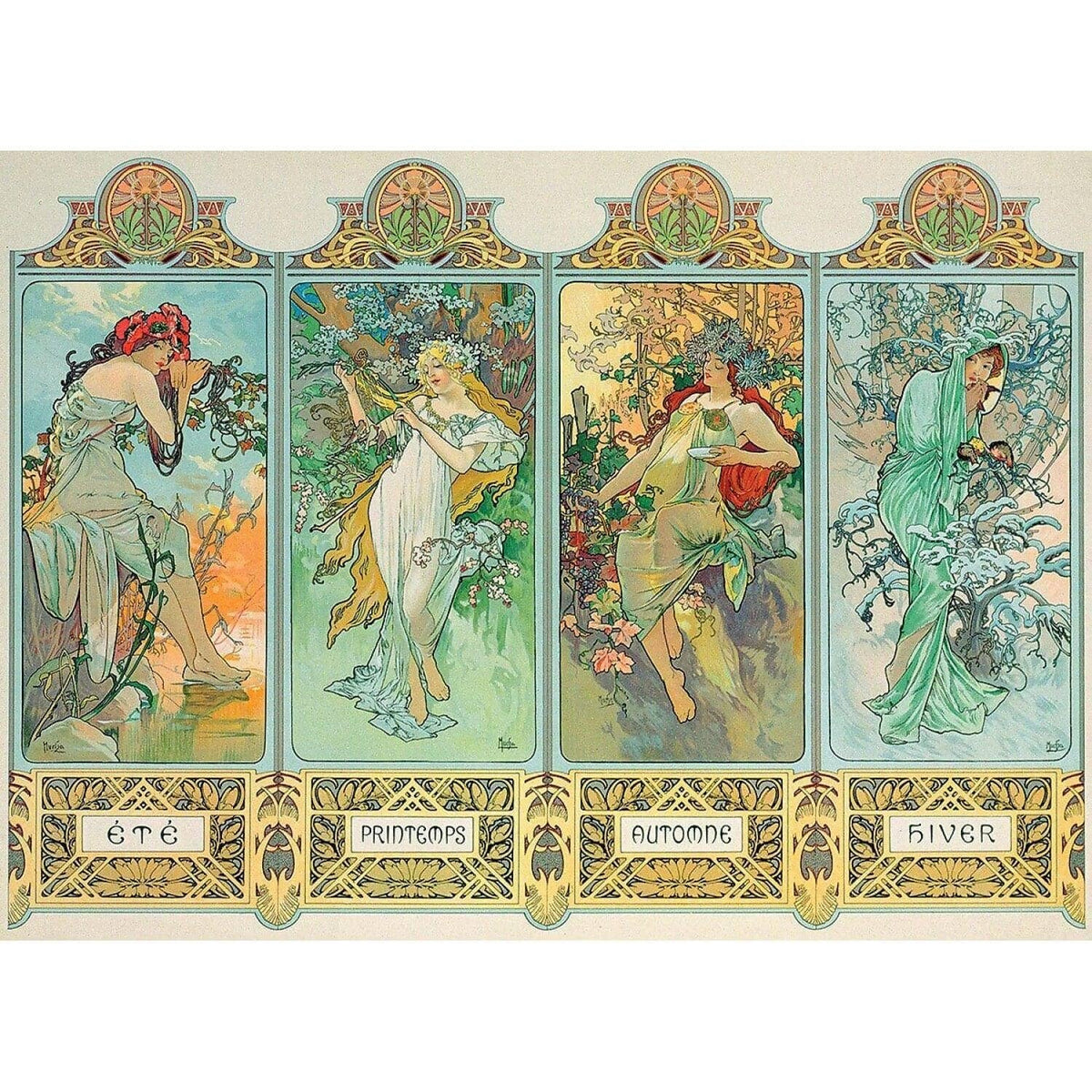 EuroGraphics - The Four Seasons (Variant 3) by Alphonse Mucha - Jigsaw Puzzle 1000 Pieces