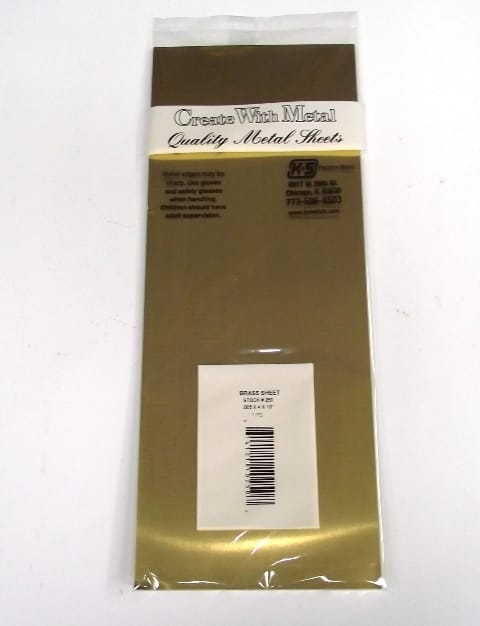 K&S METAL #250 BRASS SHEET .005 4X10' 1PC