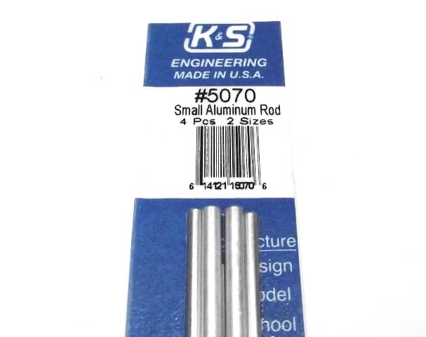 K&S METAL #5070 ALUMINIUM ROD 3/32+1:8 12' 2EACH