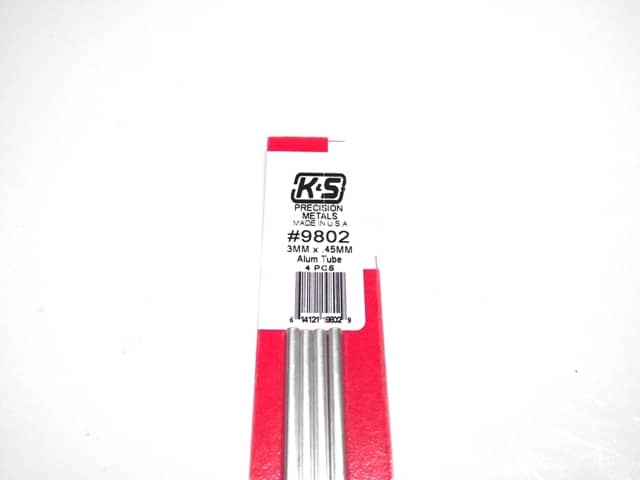 K&S METAL #9802 ALUMINIUM ROUND TUBE 3X300MM 4PCS