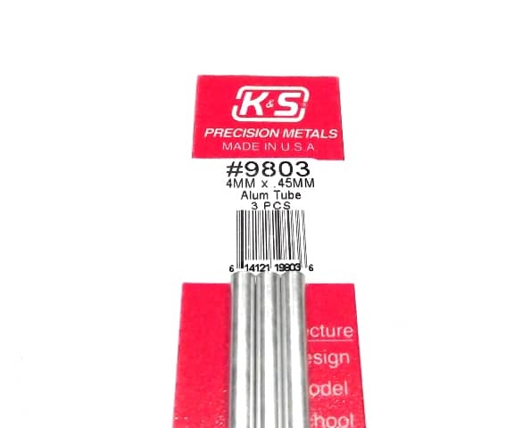 K&S METAL #9803 ALUMINIUM ROUND TUBE 4X300MM 3PCS