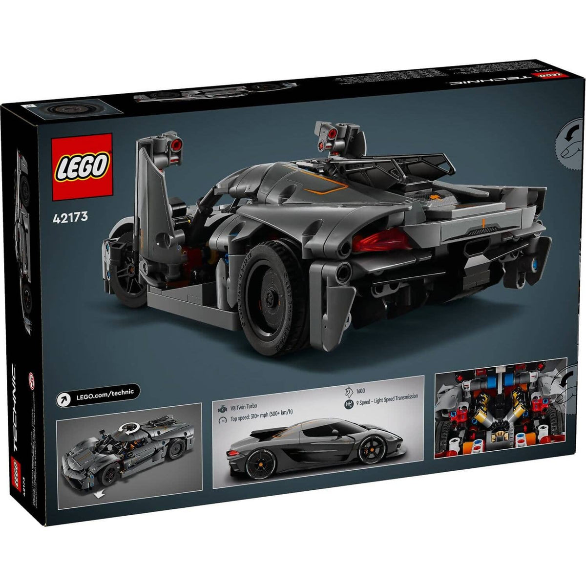 LEGO® 42173 Koenigsegg Jesko Absolut Grey Hypercar - Technic