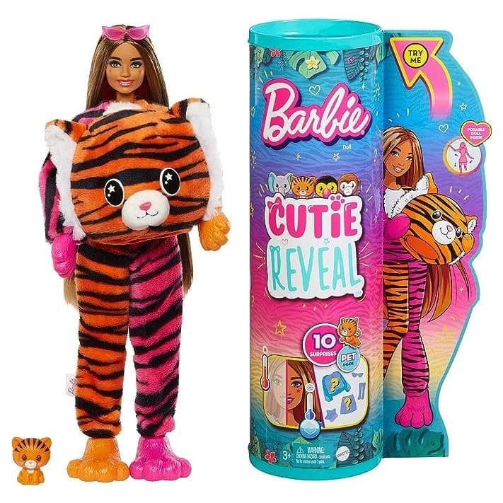 Barbie - Cutie Reveal Chelsea Doll And Accessories Jungle Series Tiger-themed Small Doll Set
