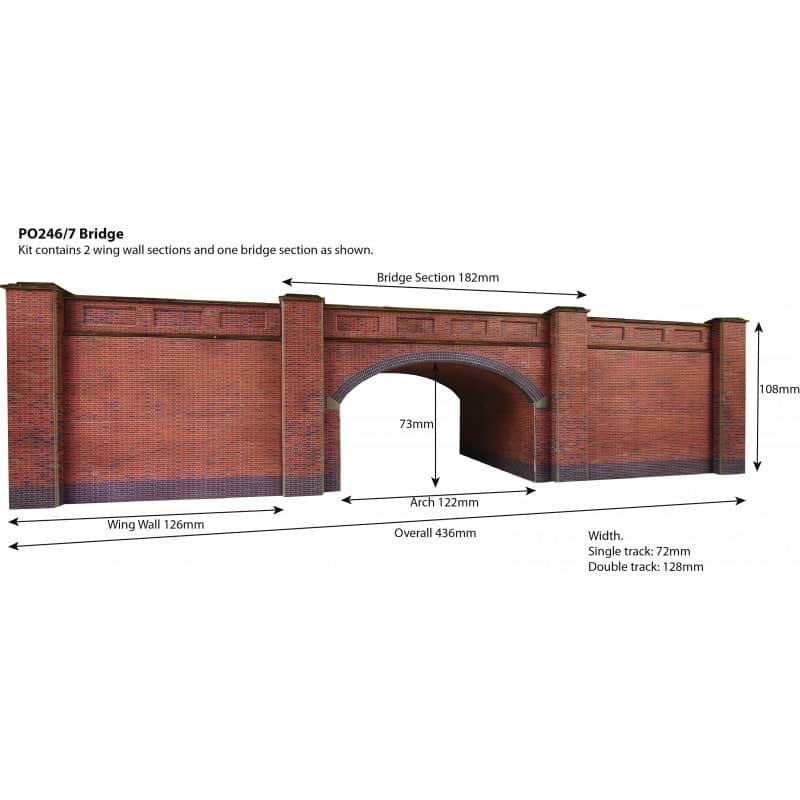 METCALFE PO246 RAILWAY BRIDGE RED BRICK