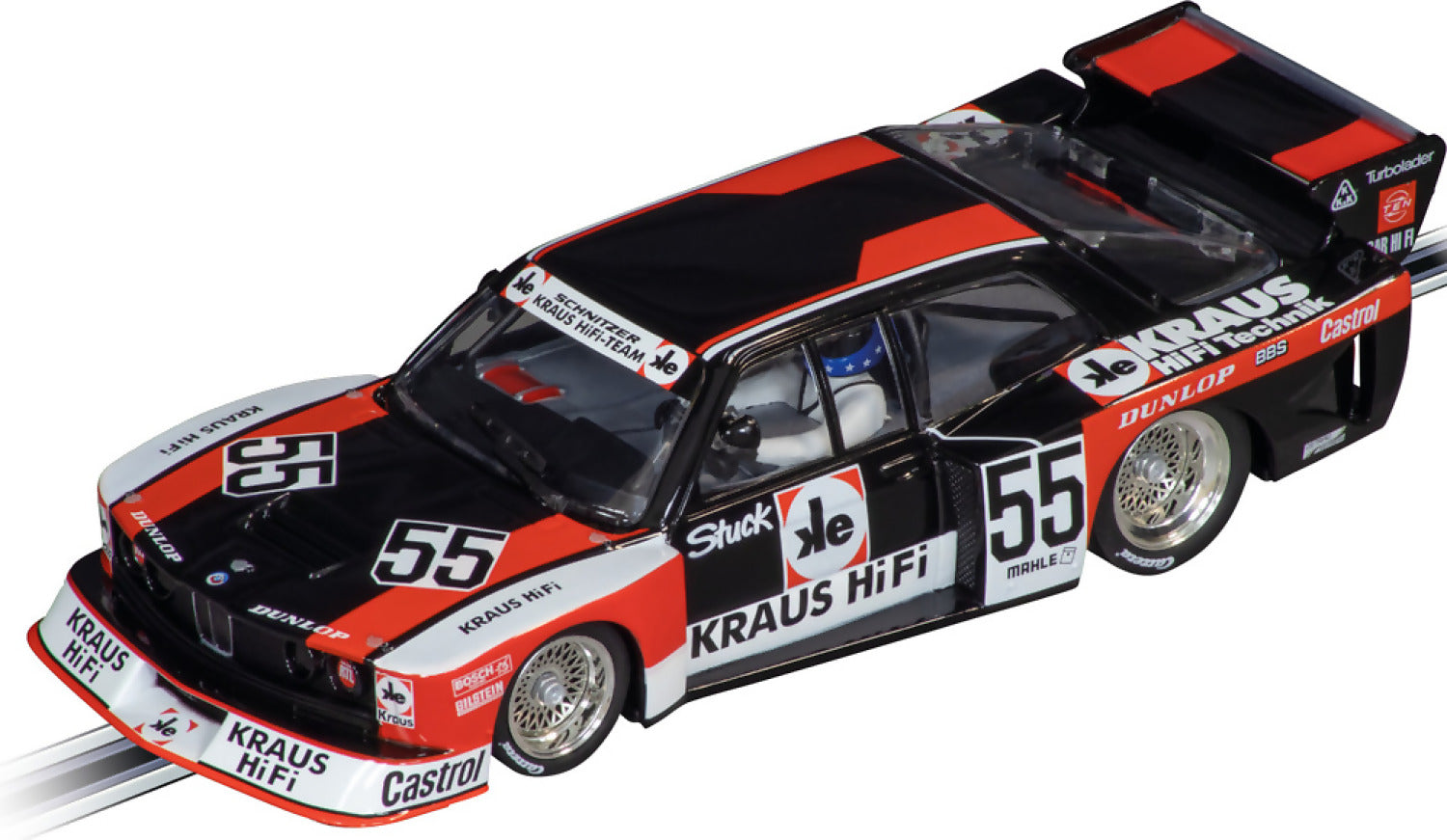 CARRERA - EVOLUTION 1:32 - BMW 320 TURBO FLACHBAU TEAM SCHNITZER NO.55 DRM 1980 SLOT CAR ALSO SUITS SCALEXTRIC