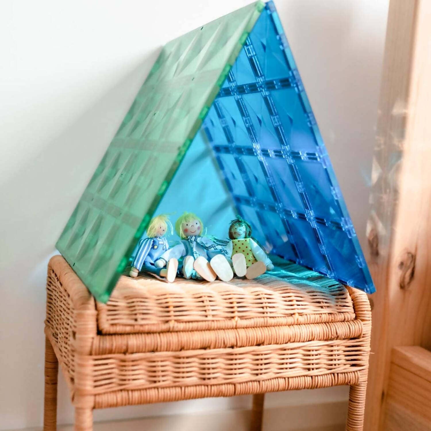Connetix - Magnetic Tiles Rainbow Base Plate Pack Blue & Green 2pc