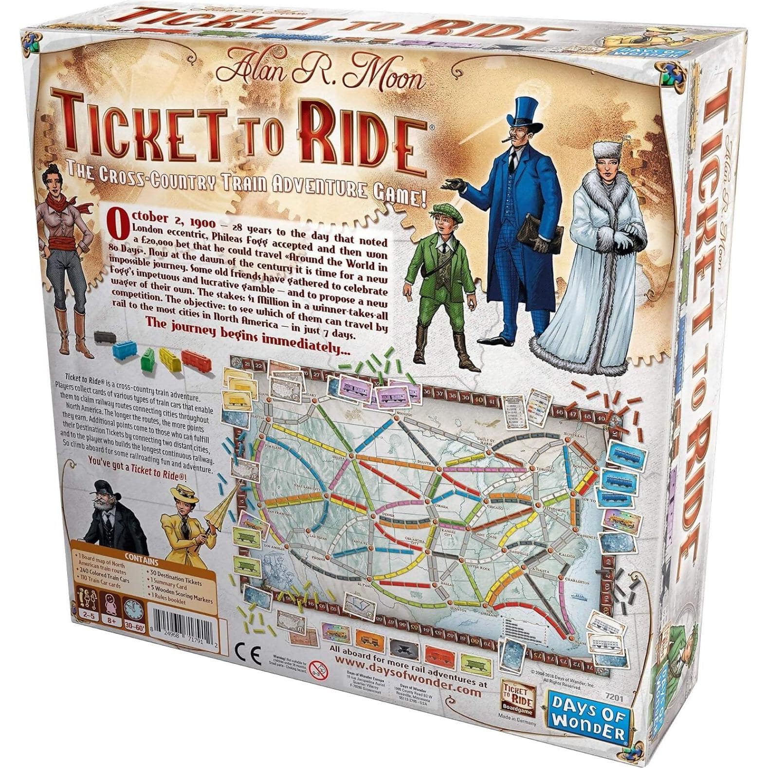 Ticket to Ride - Alan R Moon Days Of Wonder Board Game