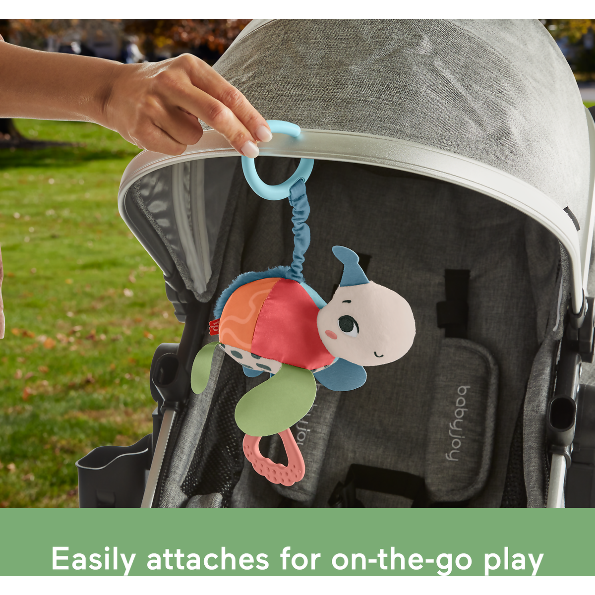 Fisher-Price - Planet Friends Sea Me Bounce Turtle Baby Stroller Toy - Mattel