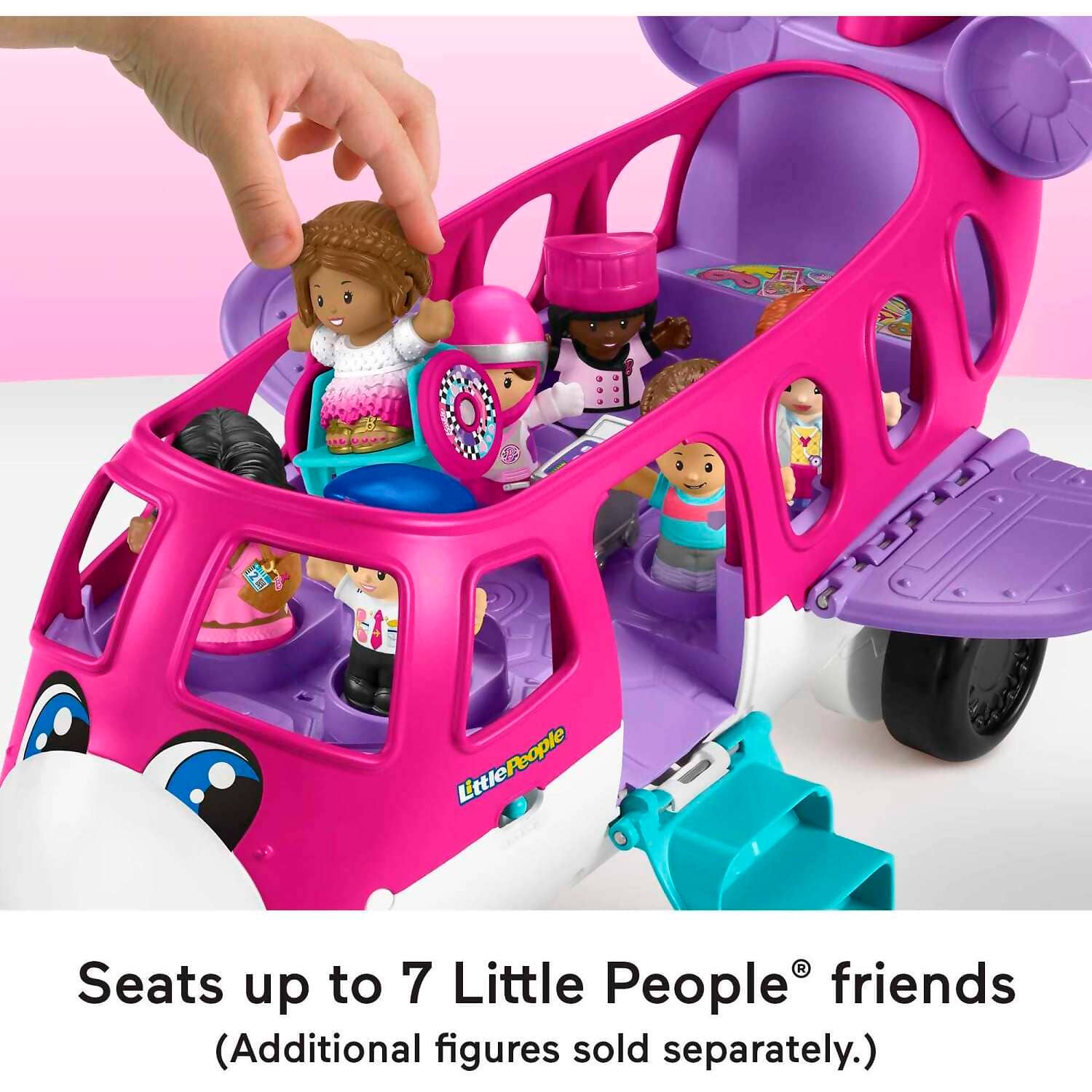 Fisher-Price - Little People Barbie Toy Airplane With Lights Music And 3 Figures - Mattel