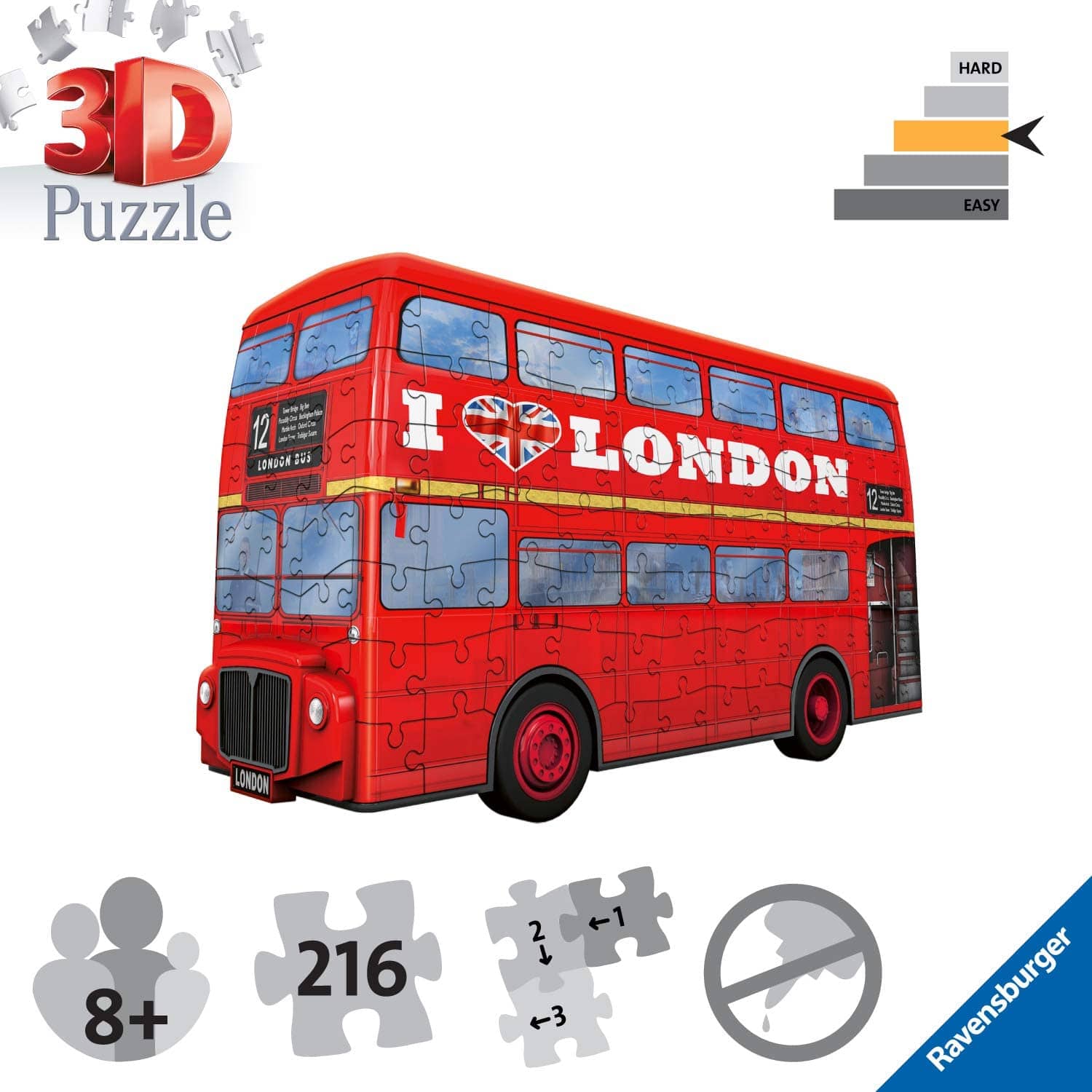 Ravensburger - London Bus 216 Pieces 3D Jigsaw Puzzle