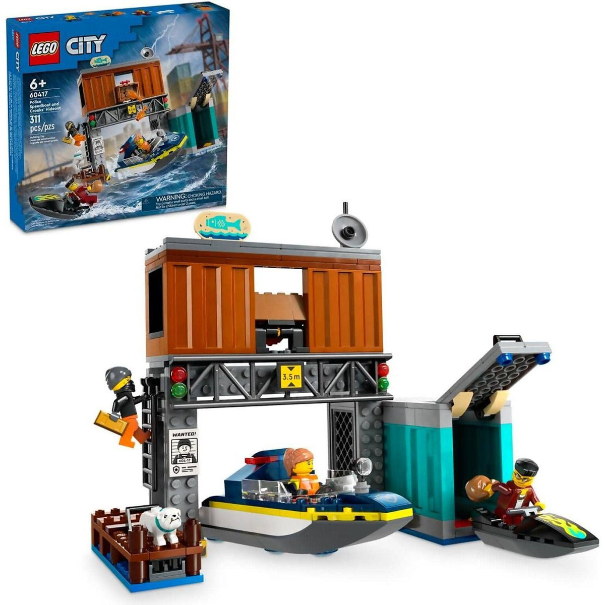 LEGO® 60417 Police Speedboat and Crooks Hideout - City