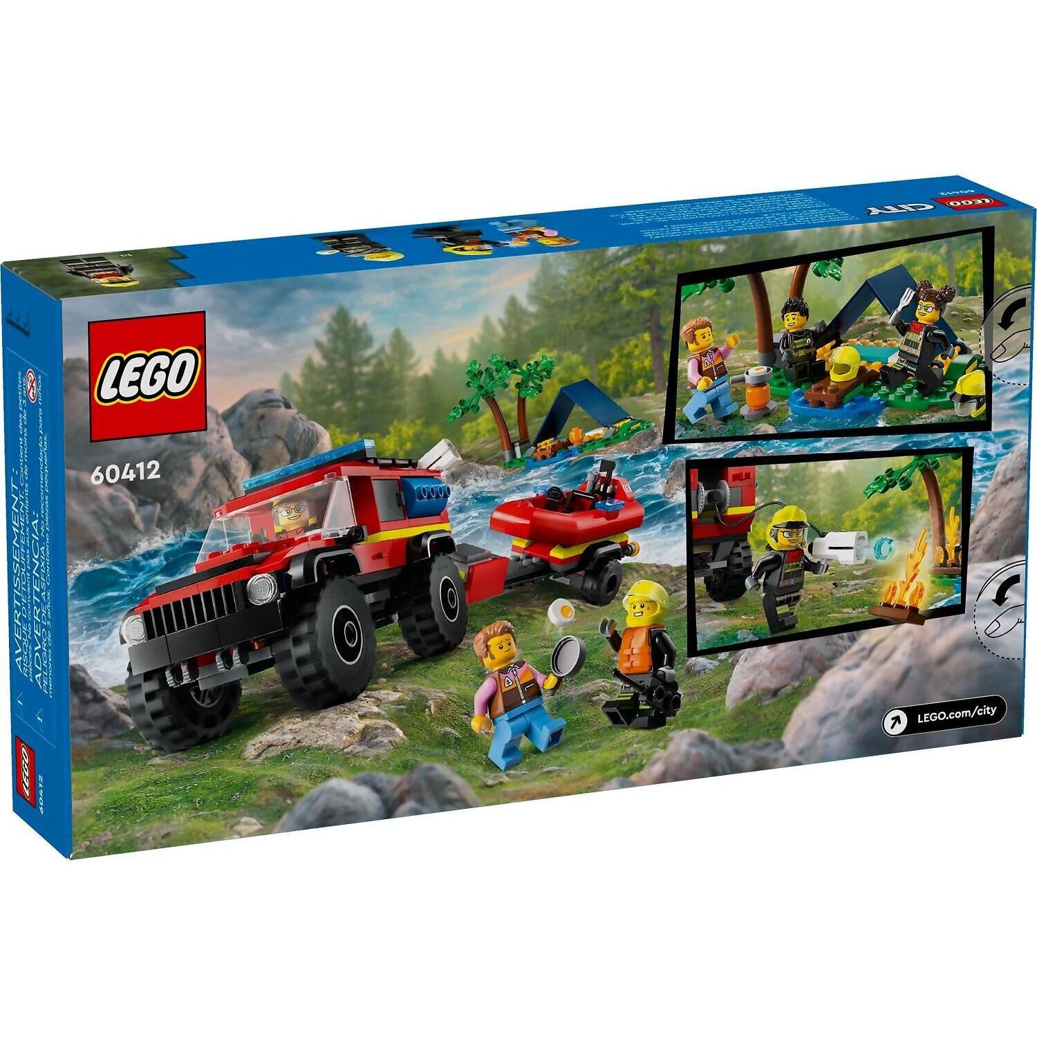 LEGO® 60412 4x4 Fire Truck with Rescue Boat - City