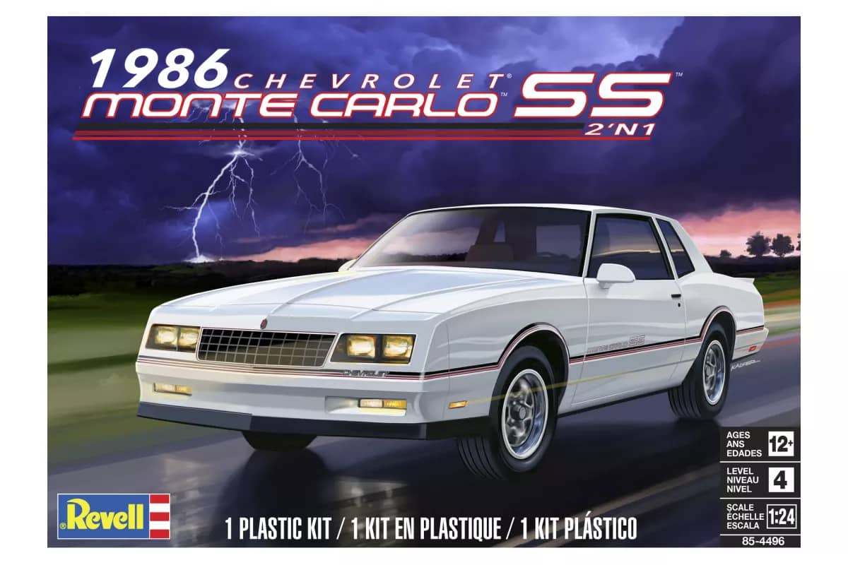 REVELL - 1:24 1986 MONTE CARLO SS 2 'N 1 SCALED PLASTIC MODEL KIT