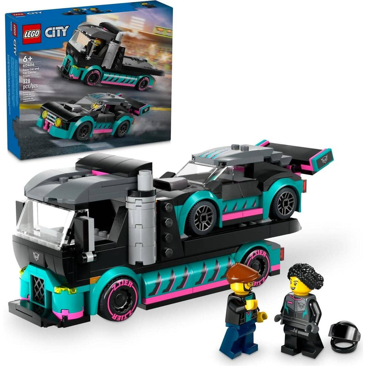 LEGO® 60406 Race Car and Car Carrier Truck - City
